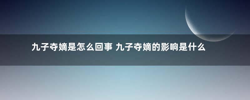 九子夺嫡是怎么回事 九子夺嫡的影响是什么